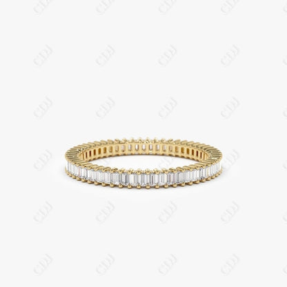 0.75CTW Baguette Cut Lab Grown Diamond Wedding Band  customdiamjewel Sterling Silver Yellow Gold VVS-EF