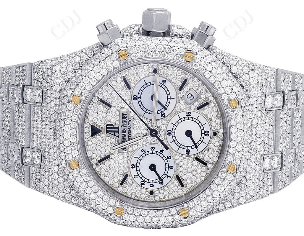 Stainless Steel 39MM AP Diamond Watch (27.75CTW)  customdiamjewel   