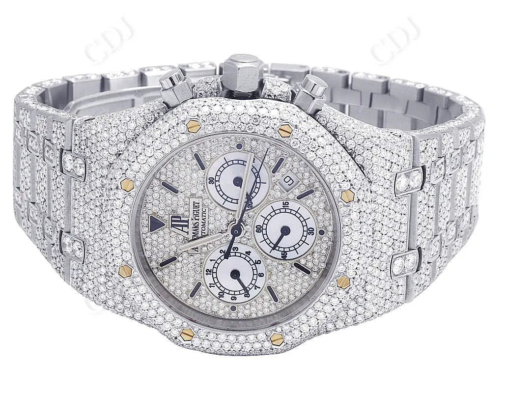 Stainless Steel 39MM AP Diamond Watch (27.75CTW)  customdiamjewel   