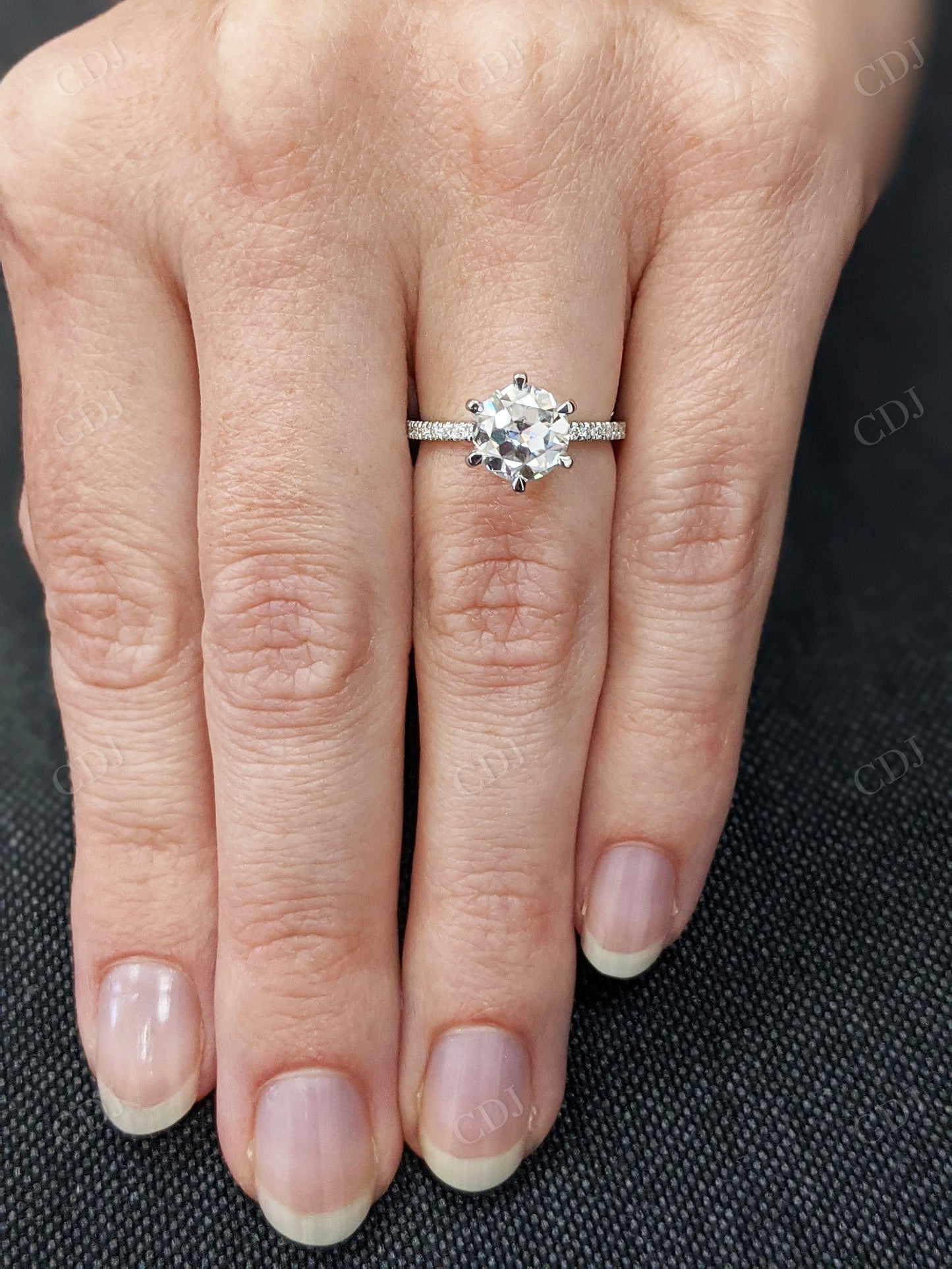 Oval Cut Moissanite White Gold Unique Eternity Engagement Ring  customdiamjewel   