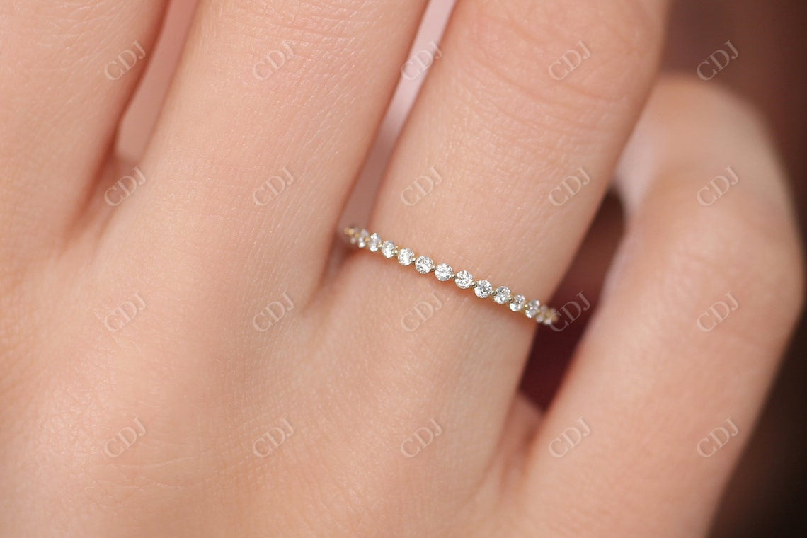 0.30CTW Natural Diamond Yellow Gold Half Eternity Wedding Band  customdiamjewel   