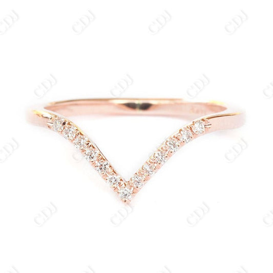 Deep V Lab Grown Diamond Wedding Ring  customdiamjewel 10KT Rose Gold VVS-EF