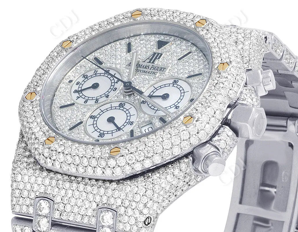 Stainless Steel 39MM AP Diamond Watch (27.75CTW)  customdiamjewel   