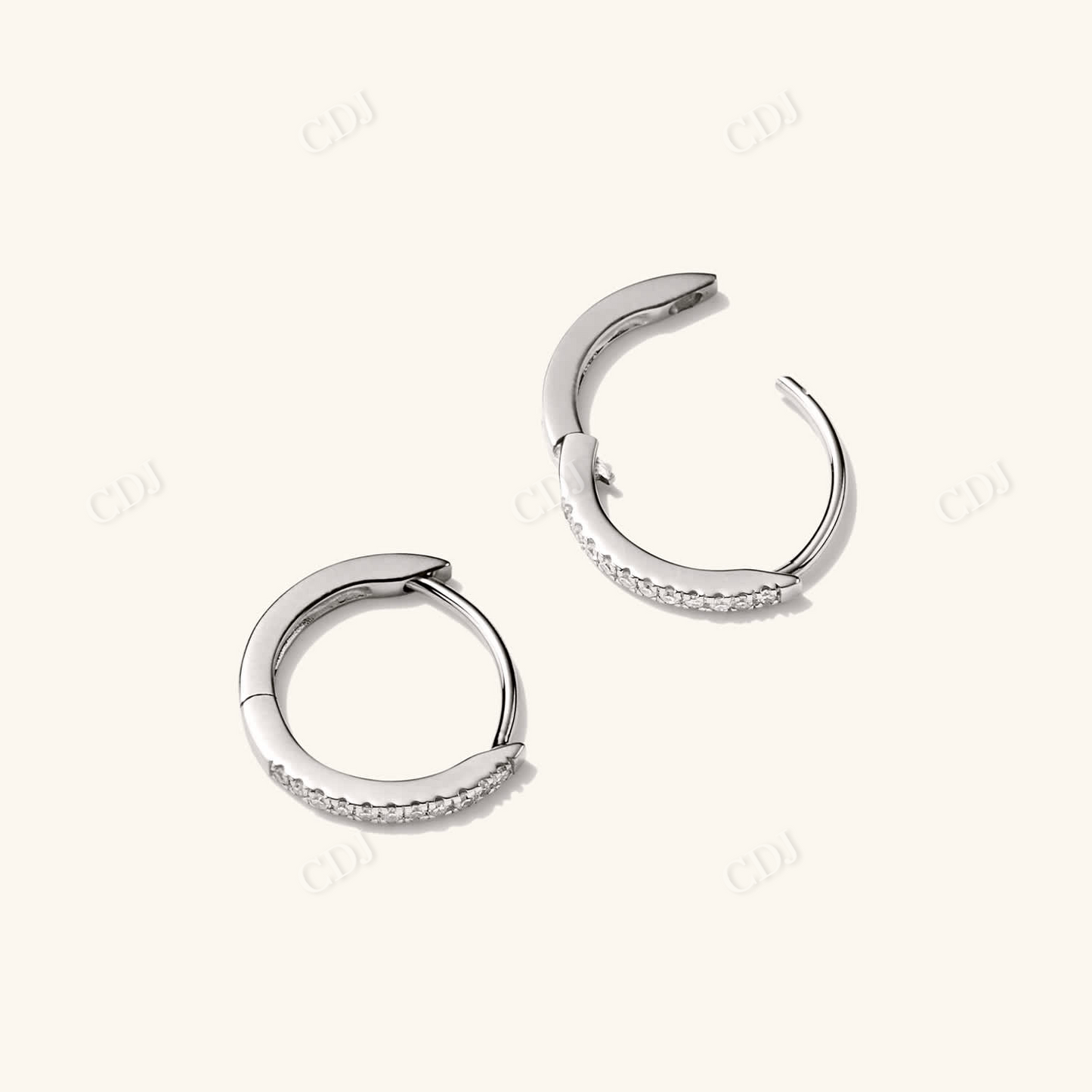 Pave Diamond Small Huggie Wedding Hoops  customdiamjewel   