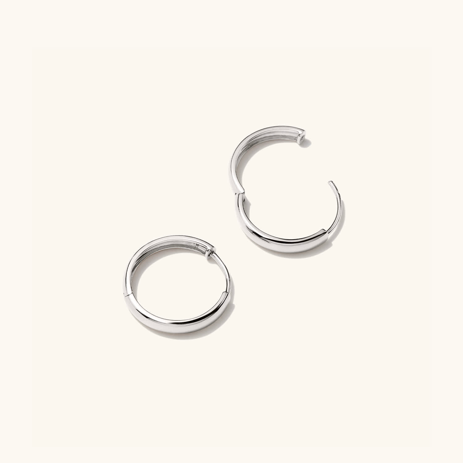 Simple Daily Wear 14K Gold Bold Medium Hoop Earrings  customdiamjewel   