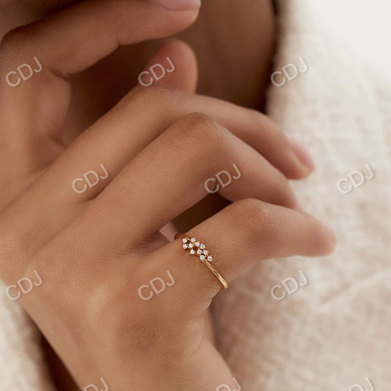 0.11CTW Mini Cluster Lab Grown Diamond Wedding Ring  customdiamjewel   