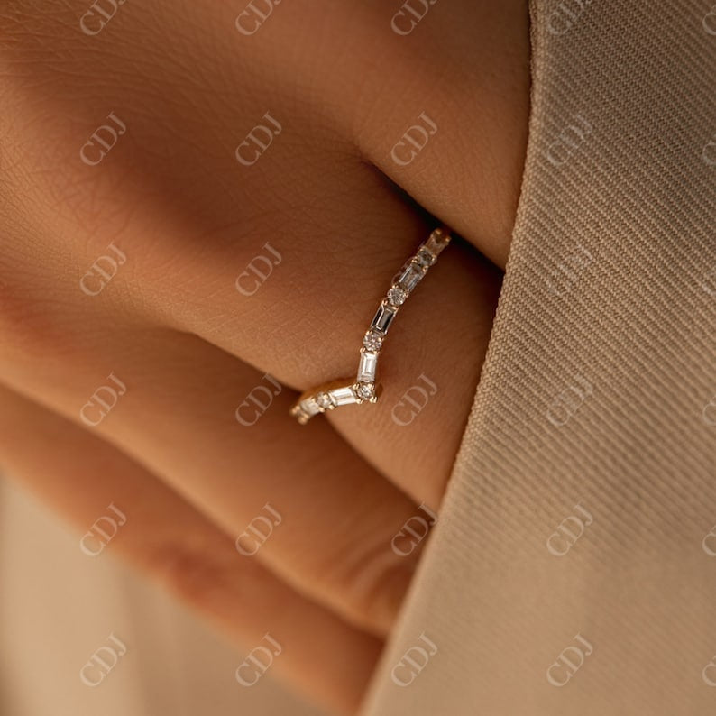 0.36CTW V Shaped Lab Grown Diamond Wedding Band  customdiamjewel   