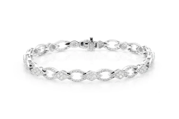 1.50CTW Antique Diamond & Oval Link Bracelet  customdiamjewel   