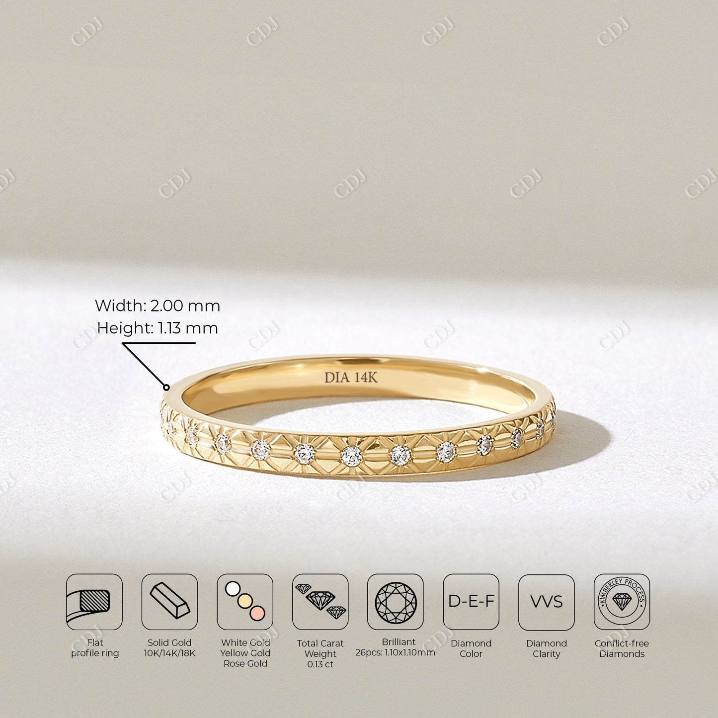 0.13CTW Pave Natural Diamond X Wedding Band  customdiamjewel   