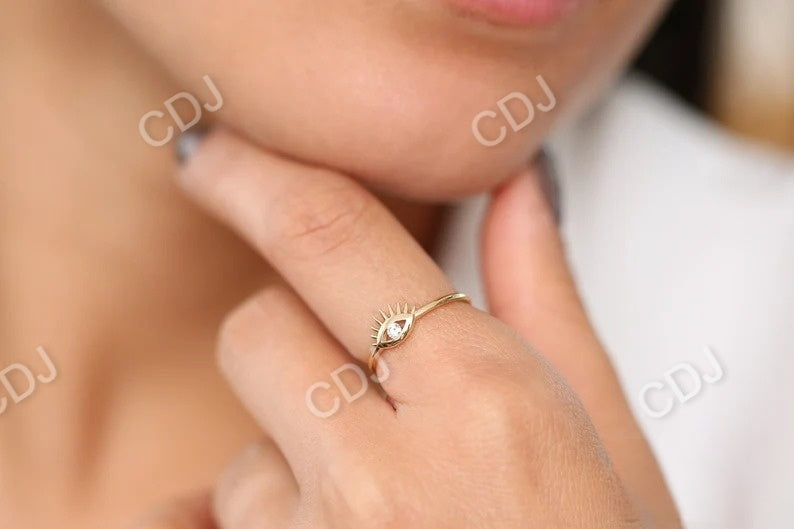 0.07CTW Lab Grown Diamond Evil Eye Ring  customdiamjewel   