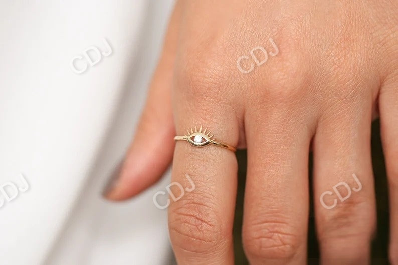 0.07CTW Lab Grown Diamond Evil Eye Ring  customdiamjewel   