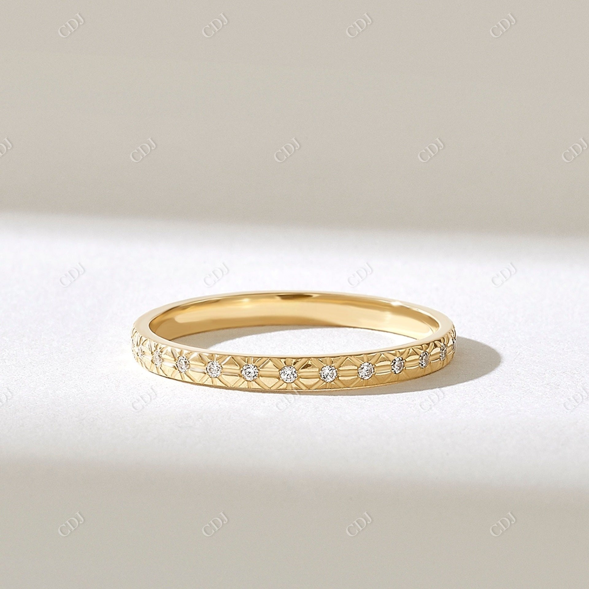 0.13CTW  Lab Grown Diamond X Wedding Band  customdiamjewel 10KT Yellow Gold VVS-EF