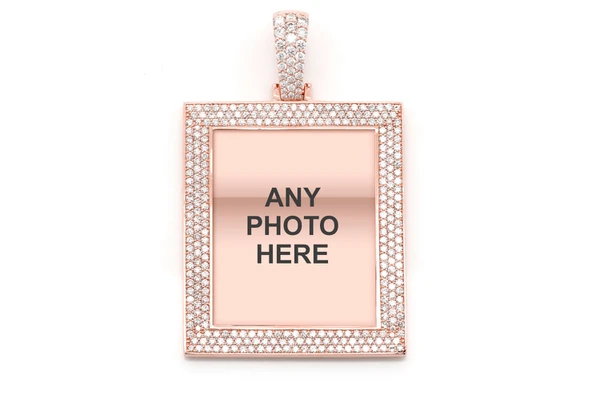 2.85CTW Picture Frame Memory Diamond Pendant  customdiamjewel   