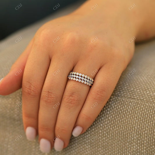 1.00CTW Set of Three Floating Lab Grown Diamond Wedding Bands  customdiamjewel   