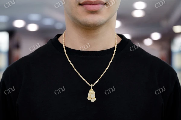 1.50CTW Hip Hop Praying Hands Pendant  customdiamjewel   