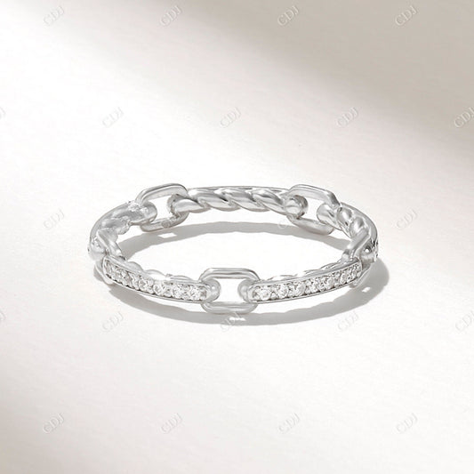 0.23CTW Open Link Natural Diamond Band Ring  customdiamjewel 10KT White Gold VVS-EF