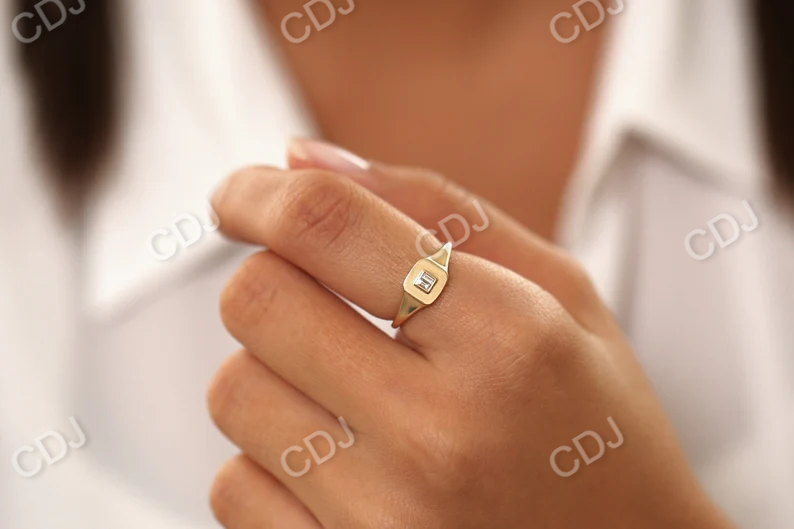 Single Baguette Diamond Pinky Wedding Ring  customdiamjewel   