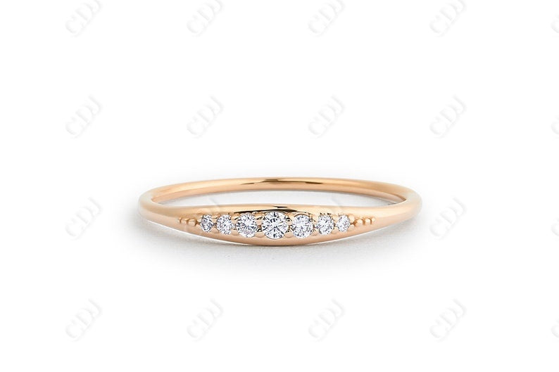 0.11CTW Lab Grown Diamond Wedding Band  customdiamjewel 10KT Rose Gold VVS-EF