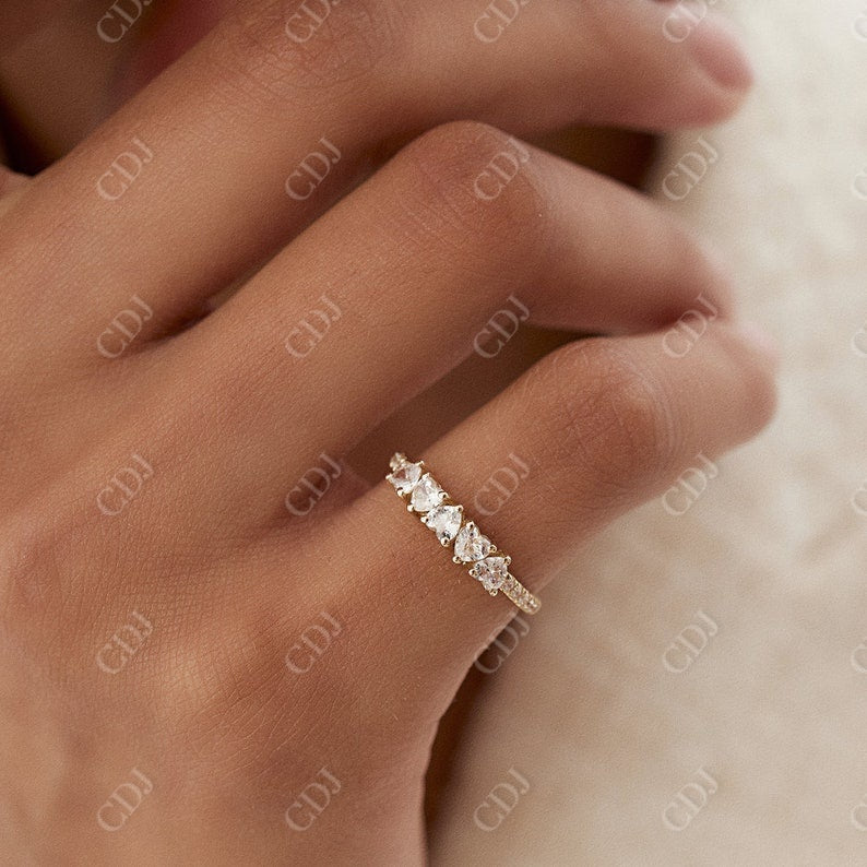 0.70CTW Lab Grown Diamond Heart Cut Micro Pave Ring  customdiamjewel   