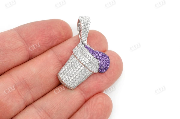 2.50CTW Purple Double Cup Hip Hop Pendant  customdiamjewel   