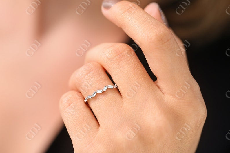 0.23CTW Lab Grown Diamond Baguette Stacking Ring  customdiamjewel   