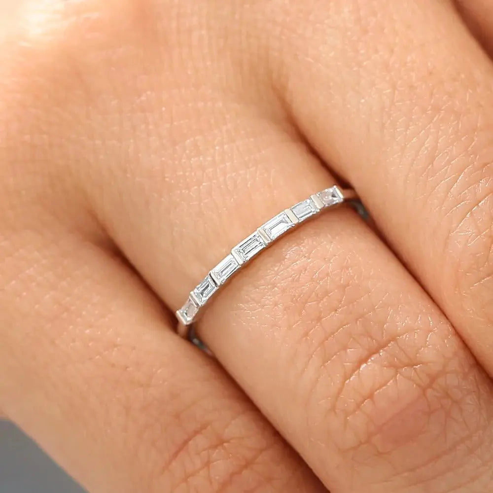 0.27 Baguette Cut Wedding Band  customdiamjewel   