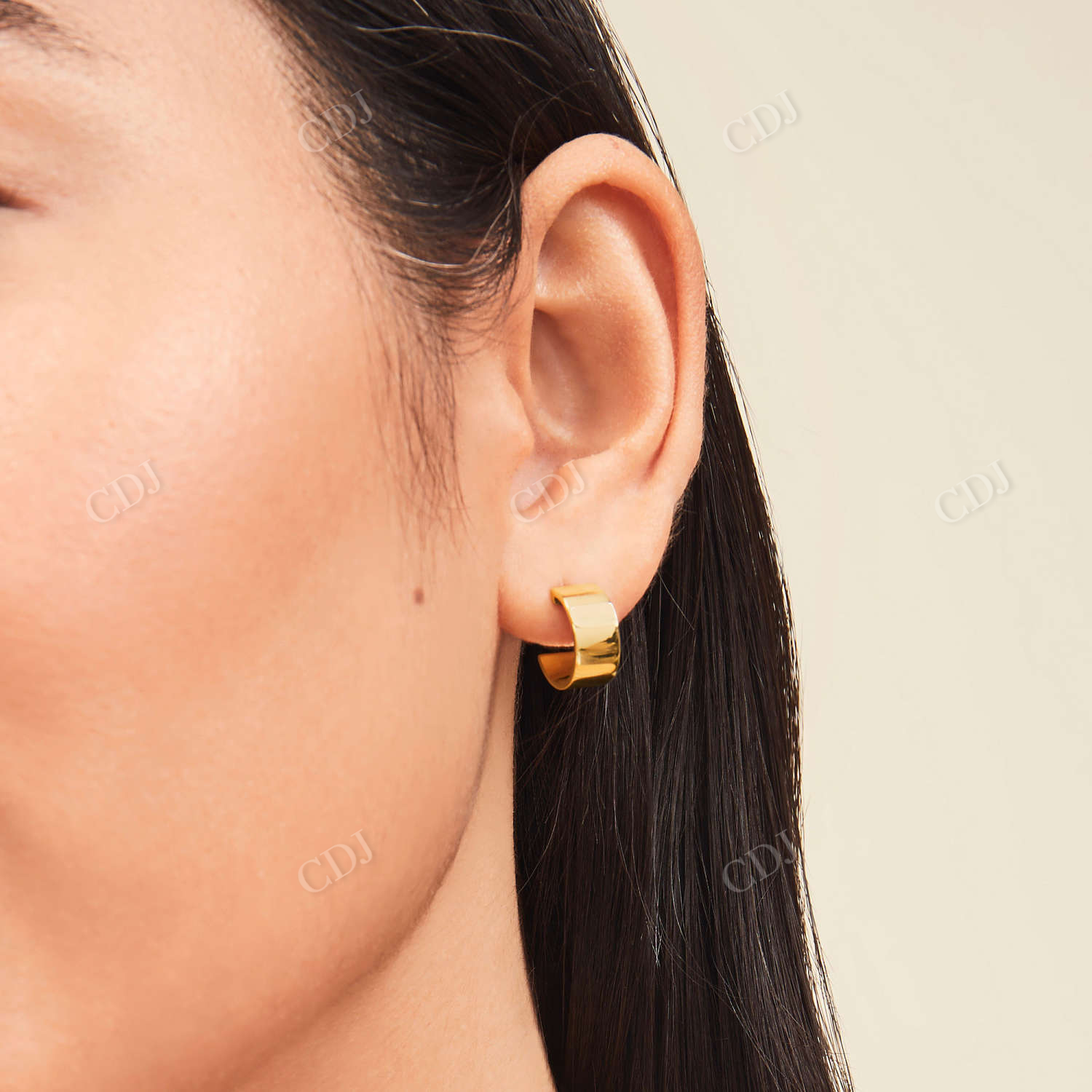 14K Solid Gold Daily Wear Huggie Hoop Earring  customdiamjewel   