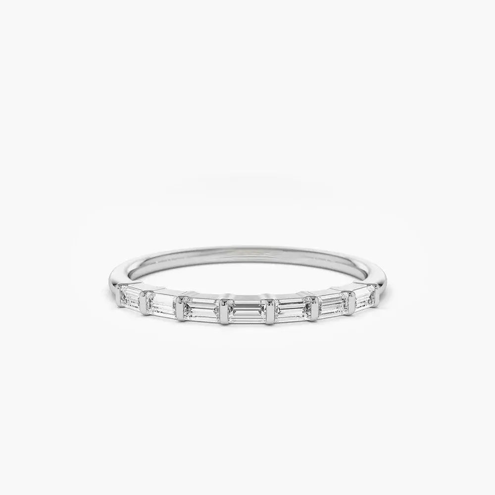 0.27 Baguette Cut Wedding Band  customdiamjewel 10KT White Gold VVS-EF