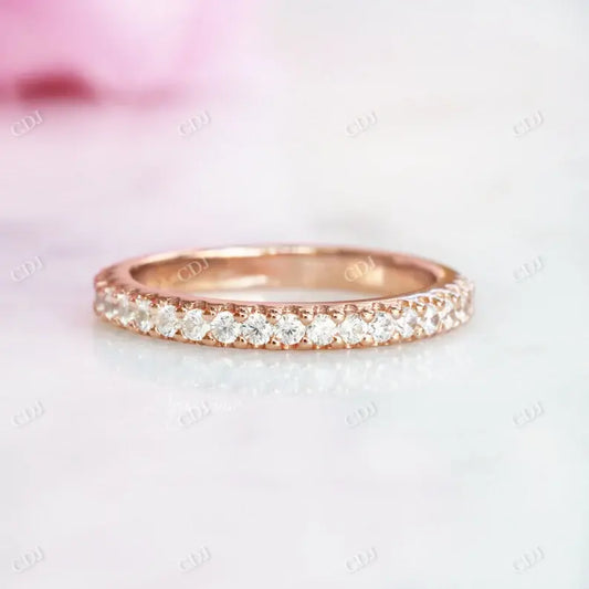 14k Rose Gold Round Diamond Half Eternity Wedding Band  customdiamjewel 10KT Rose Gold VVS-EF