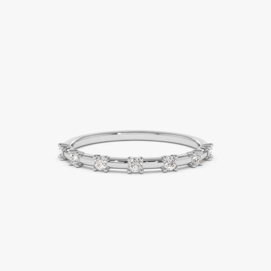 0.20CTW Round Cut Natural Diamond Yellow Gold Stackable Band  customdiamjewel 10KT White Gold VVS-EF