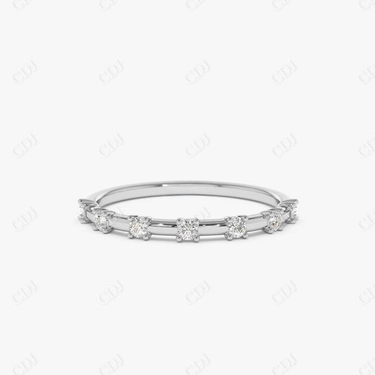 0.20 CTW Lab Grown Diamond Dainty Wedding Band  customdiamjewel 10KT White Gold VVS-EF