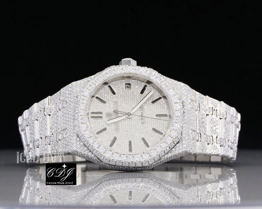 Stainless Steel Rapper Fully Diamond Watch (27CT Approx)  customdiamjewel   