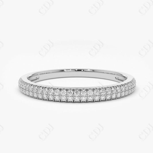 0.28CTW Lab Grown Round Diamond Half Eternity Wedding Ring  customdiamjewel 10KT White Gold VVS-EF