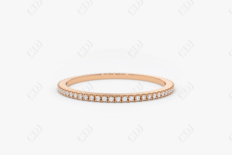 0.25CTW Lab Grown Round Diamond Full Eternity Band  customdiamjewel 10KT Rose Gold VVS-EF