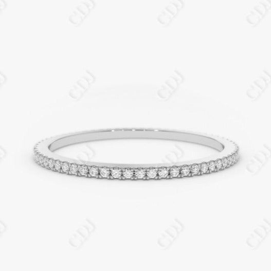 0.25CTW Lab Grown Round Diamond Full Eternity Band  customdiamjewel 10KT White Gold VVS-EF