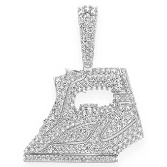 2.00CTW Cluster Round Diamond Iron Pendant  customdiamjewel   