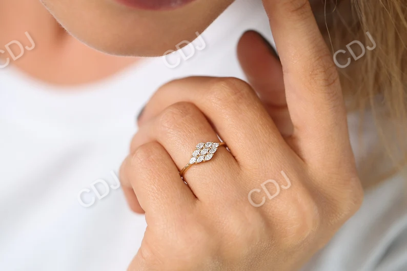 0.35CTW Marquise Diamond Cluster Wedding Ring  customdiamjewel   