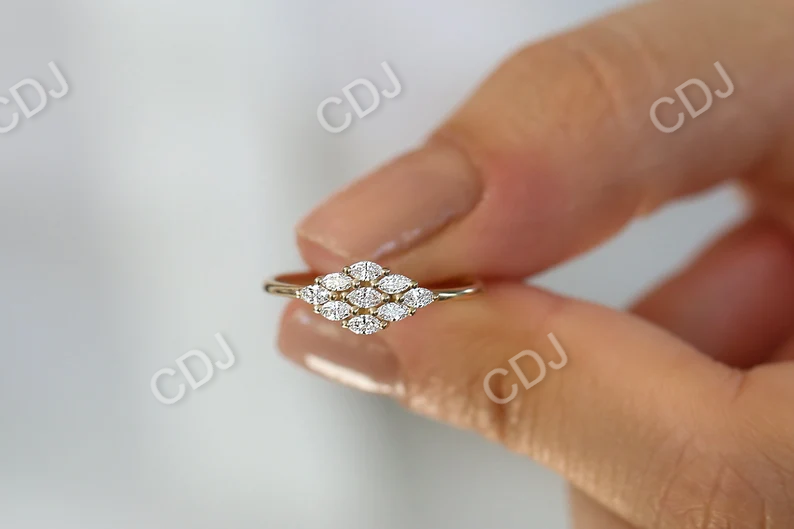 0.35CTW Marquise Diamond Cluster Wedding Ring  customdiamjewel   