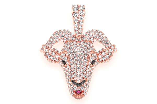 2.50CTW Goat Head Diamond Pendant  customdiamjewel   