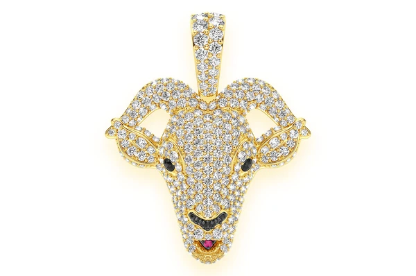 2.50CTW Goat Head Diamond Pendant  customdiamjewel   