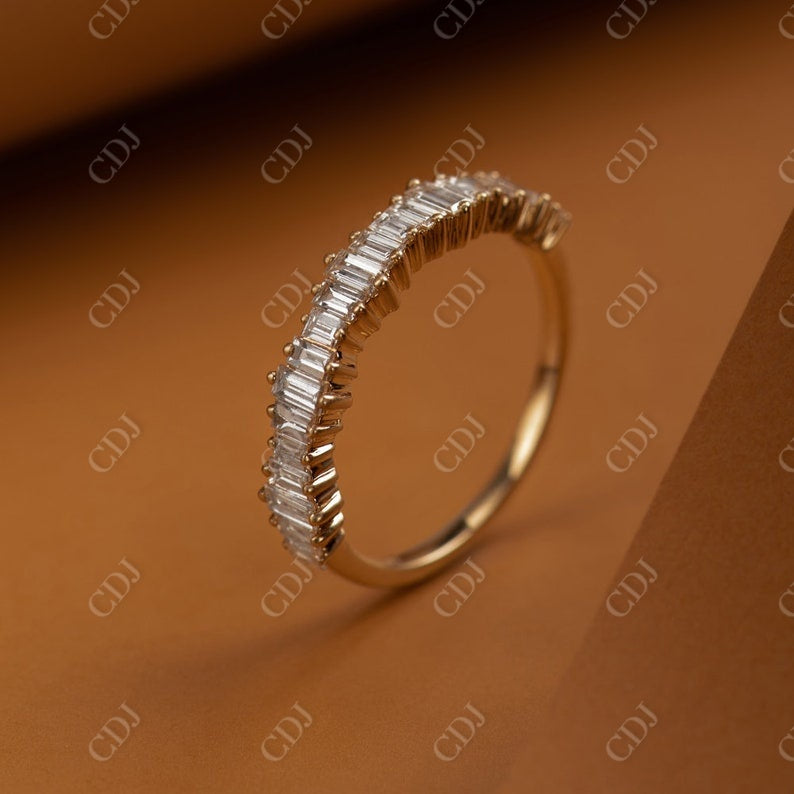 0.79CTW Baguette Cut Natural Diamond Half Eternity Wedding Band  customdiamjewel   