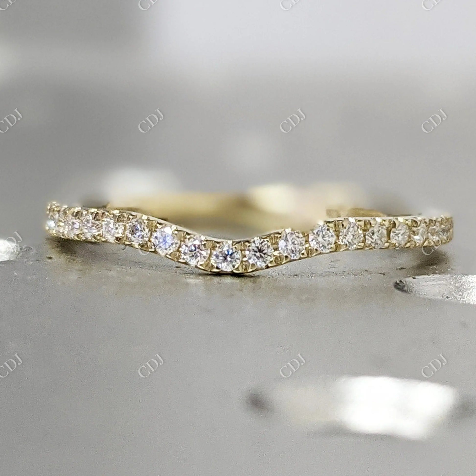 Curved 0.18CT Diamond Eternity Wedding Band  customdiamjewel 10 KT Yellow Gold VVS-EF