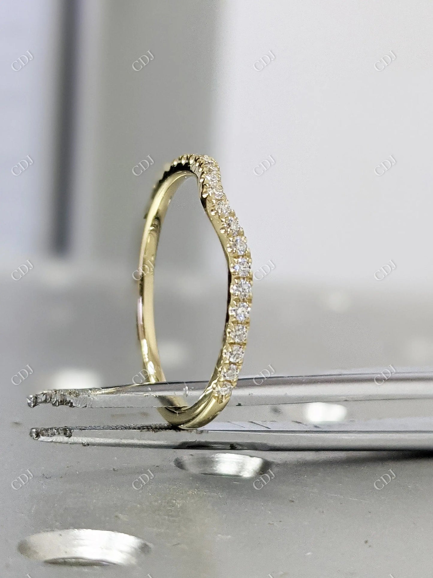 Curved 0.18CT Diamond Eternity Wedding Band  customdiamjewel   