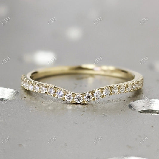 0.18CTW CVD Diamond Curved 14K Yellow Gold Stackable Wedding Band  customdiamjewel   