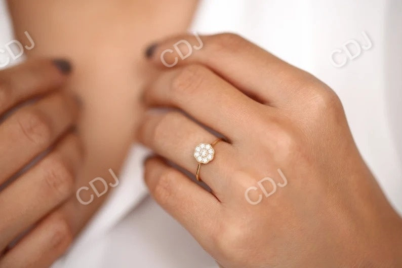 Minimalist Diamond Floral Style Natural Diamond Wedding Ring  customdiamjewel   