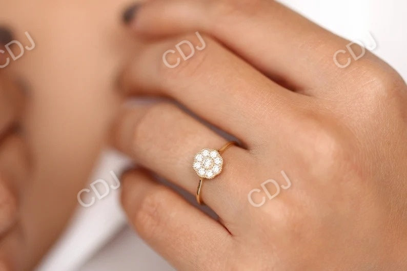 Minimalist Diamond Floral Style Natural Diamond Wedding Ring  customdiamjewel   