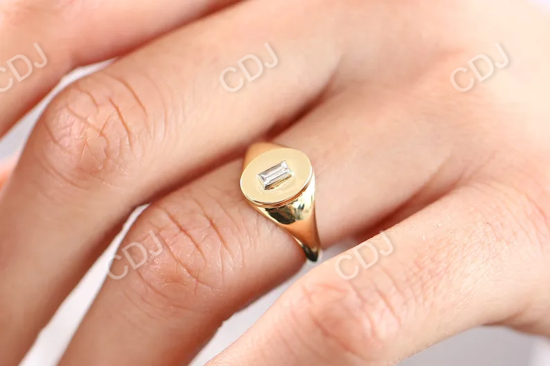 Bezel Set Baguette Rose Gold Wedding Ring  customdiamjewel   