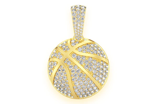 2.00CTW Round Diamond Basketball Pendant  customdiamjewel   