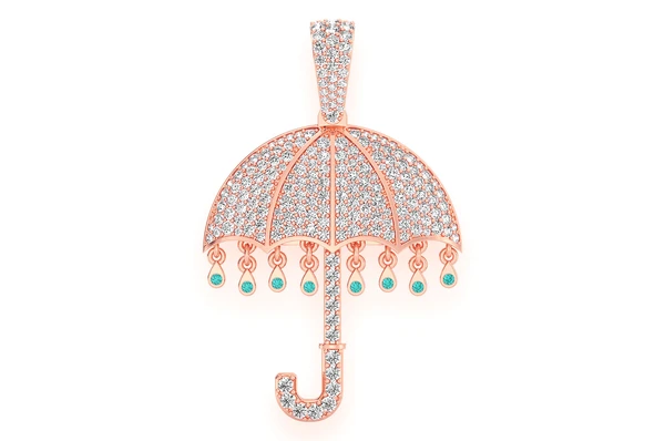 2.67CTW Drip Umbrella Diamond Pendant  customdiamjewel   