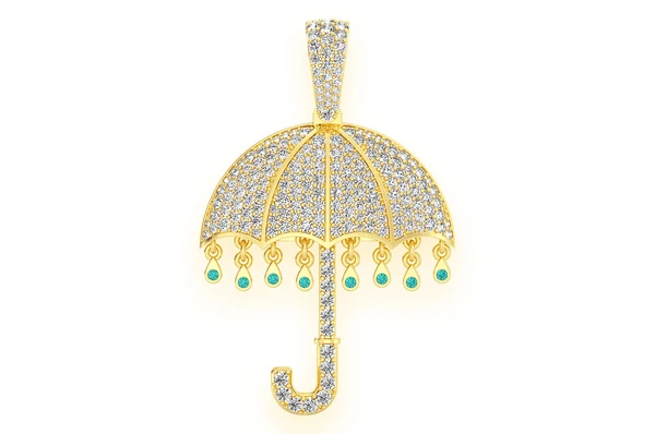 2.67CTW Drip Umbrella Diamond Pendant  customdiamjewel   